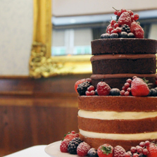 Two Tier Naked Cake with Berries